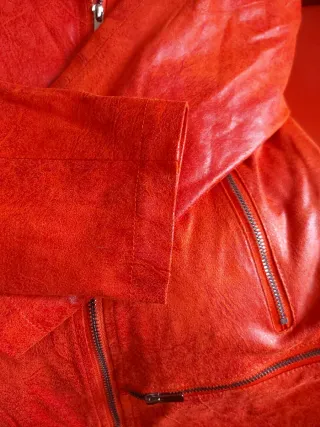 Chaqueta estilo motera naranja Laura Jo Talla M