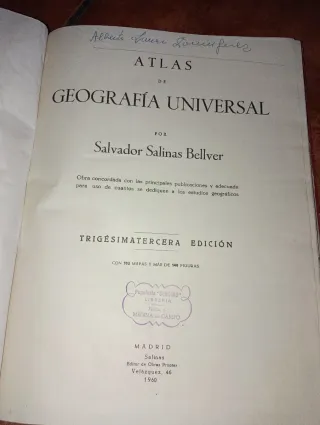 Atlas antiguo de Geografía Mundial