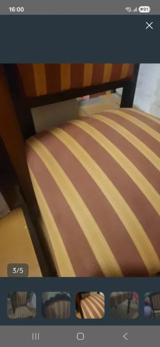 Pack 4 Sillas Tapizadas Rayas