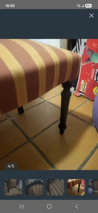 Pack 4 Sillas Tapizadas Rayas