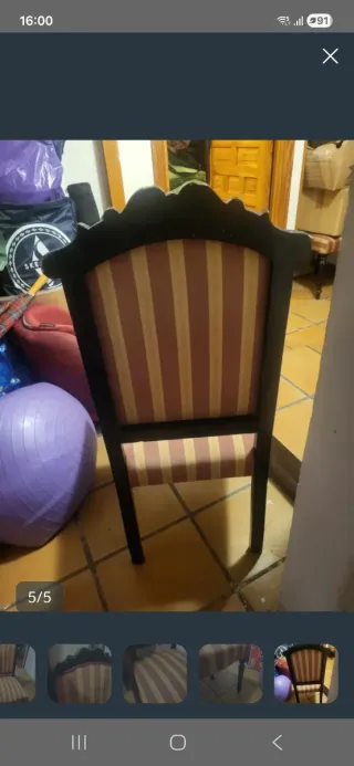 Pack 4 Sillas Tapizadas Rayas