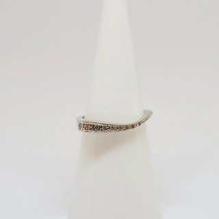 Sortija Oro Blanco Rectangular Brillantes
