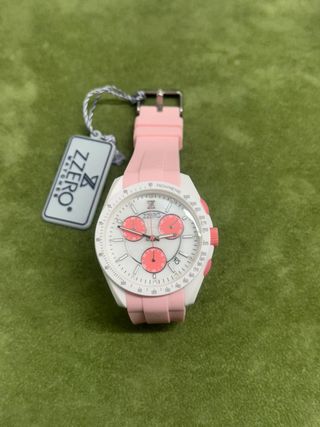 Orologio Zzero Cronografo Uomo Rosa Bianco