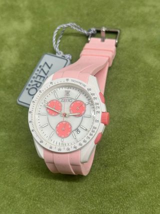 Orologio Zzero Cronografo Uomo Rosa Bianco