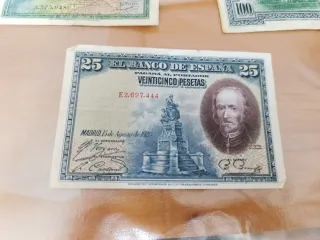 Billetes de Pesetas 1920, 1925, 1935