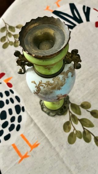 Portacandele vintage stile Rococò – porcellana