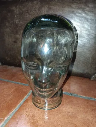 Cabeza expositor cristal antigua