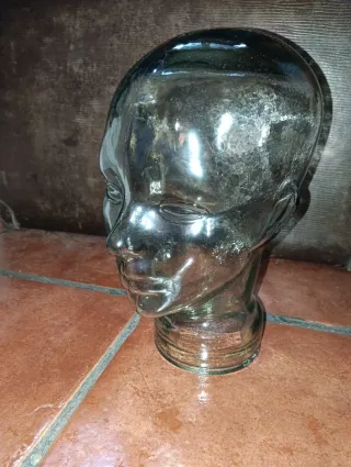 Cabeza expositor cristal antigua