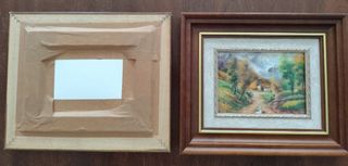 Coppia di quadri paesaggi rustici - 41x41 cm