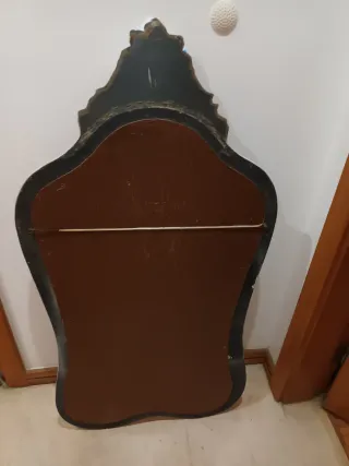 Espelho Rococó Madeira Entalhada Dourado marfim