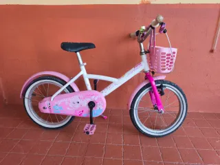 Bici infantil rosa y blanca
