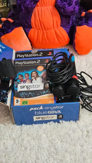 Pack Singstar Blue BBVA PS2 + 7 Juegos