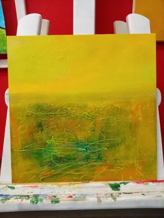 Pintura abstracta técnica mixta pequeño formato