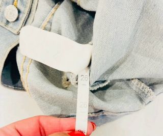 Giacca jeans donna taglia S strappata