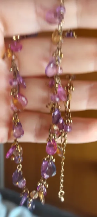 Gargantilla y pulsera cristal facetado.