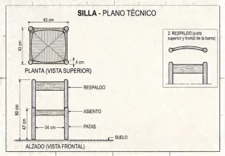 Mesa comedor madera y 4 sillas