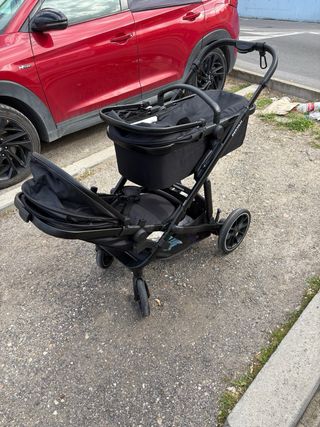 Carrito gemelar negro