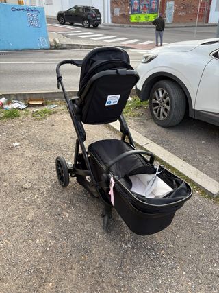 Carrito gemelar negro
