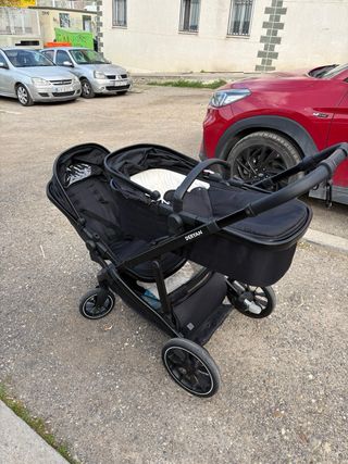 Carrito gemelar negro