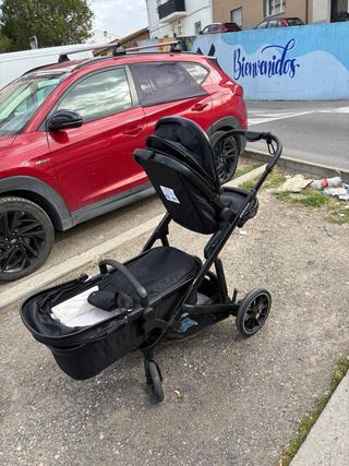 Carrito gemelar negro