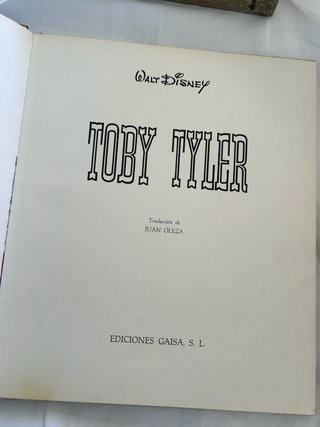 Libro Walt Disney: TOBY TYLER