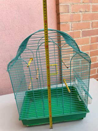 Jaula grande periquito/canario verde y roja