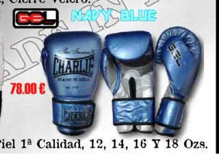 Guantes de boxeo Charlie Navy Blue 16 onzas.