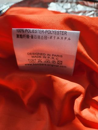 Bombers Cazadora Plateada Talla L