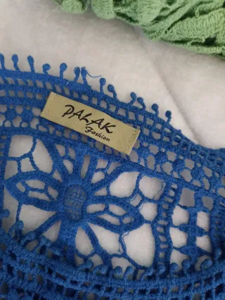 Blusa crochet azul mujer talla única