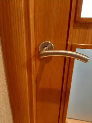 Puerta interior roble con cristal