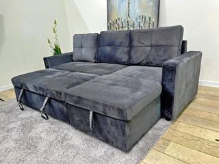 Sofá Cama Gris con Almacenamiento + Envio