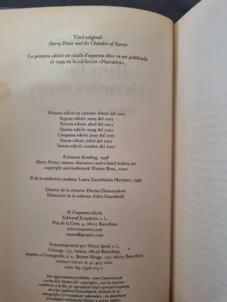Libro Harry Potter en Catalán