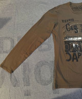 Maglietta Cotton & Silk manica lunga marrone XL