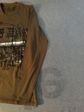 Maglietta Cotton & Silk manica lunga marrone XL