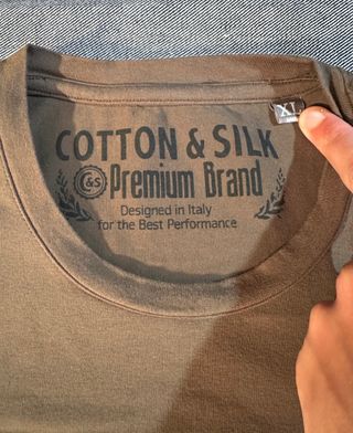 Maglietta Cotton & Silk manica lunga marrone XL