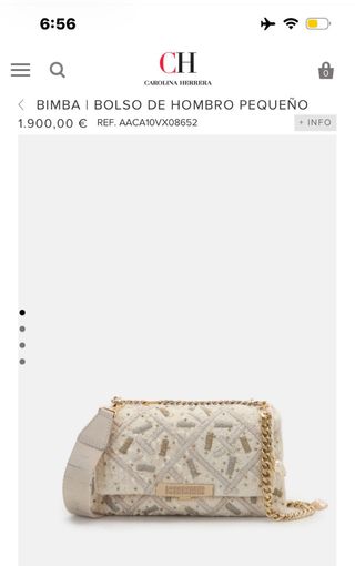 Bolso Bimba Carolina Herrera Beige y Dorado