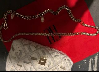 Bolso Bimba Carolina Herrera Beige y Dorado