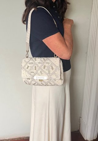 Bolso Bimba Carolina Herrera Beige y Dorado