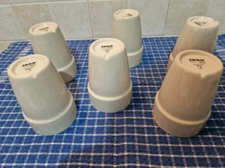 Set 6 Bicchieri Beige Ceramica