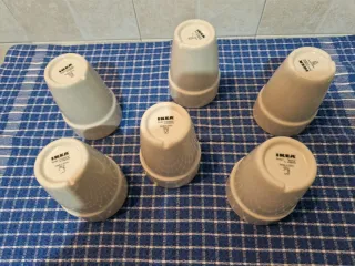 Set 6 Bicchieri Beige Ceramica
