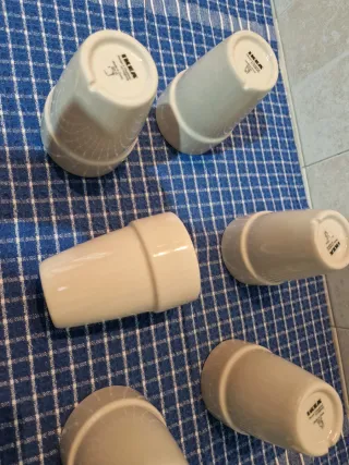Set 6 Bicchieri Beige Ceramica