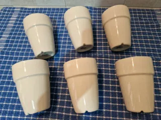 Set 6 Bicchieri Beige Ceramica