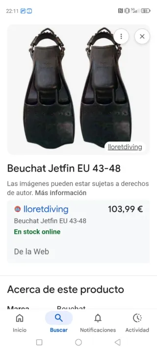 Aletas Beuchat Jetfin Pro XL nuevas a estrenar 75€