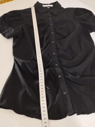 Camicetta donna nera con rouches