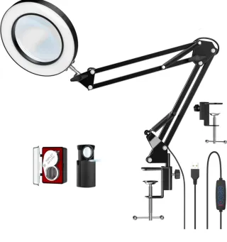 Lámpara escritorio lupa LED 10x USB