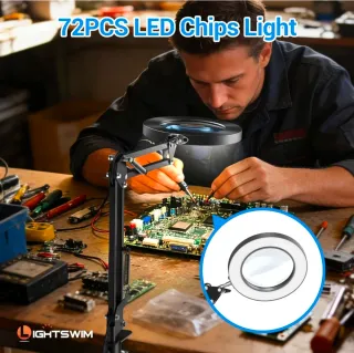 Lámpara escritorio lupa LED 10x USB