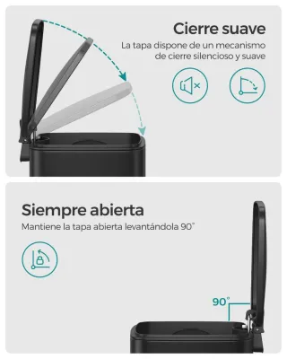 SONGMICS 8 L Cubo Basura Compacta, con Pedal