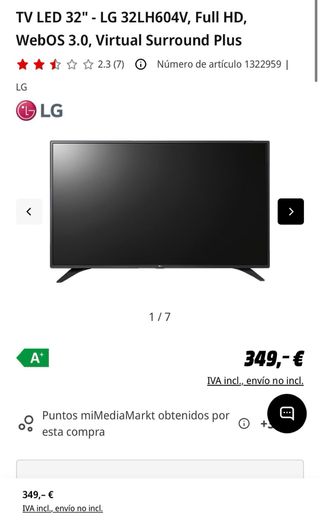 SMART TV LG 32 Full HD LED 32LH604V