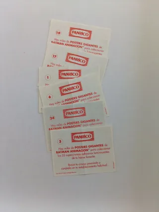 Lote 6 cromos Batman animación