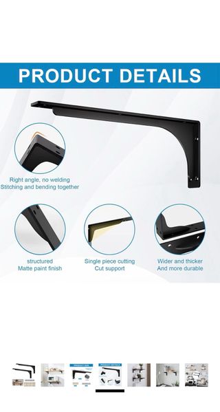 2 Soportes Estantería Metal L 16/18 Pulgadas- nuev